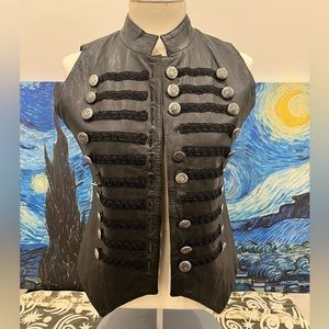 Clean Lines Leather Military inspired Vest